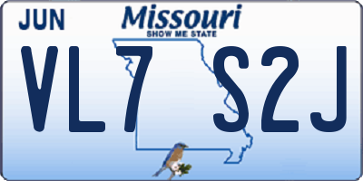 MO license plate VL7S2J