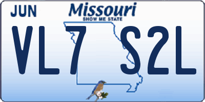 MO license plate VL7S2L