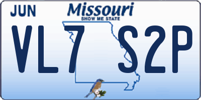 MO license plate VL7S2P