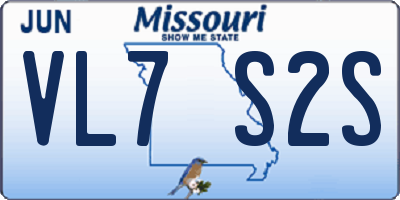 MO license plate VL7S2S