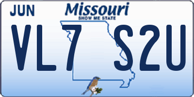 MO license plate VL7S2U