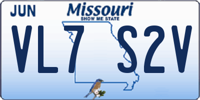 MO license plate VL7S2V