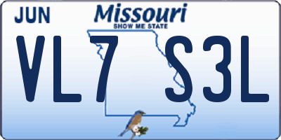 MO license plate VL7S3L