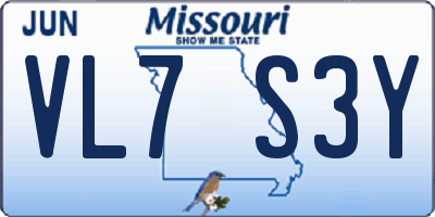 MO license plate VL7S3Y