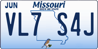 MO license plate VL7S4J