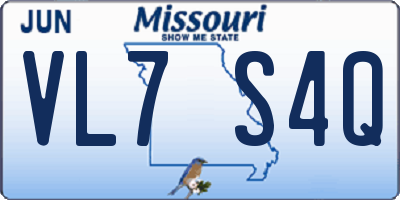 MO license plate VL7S4Q