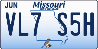 MO license plate VL7S5H