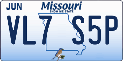 MO license plate VL7S5P