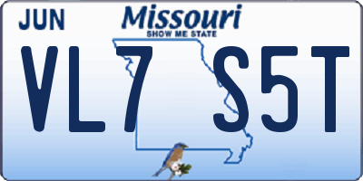 MO license plate VL7S5T