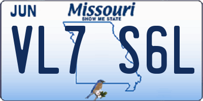 MO license plate VL7S6L