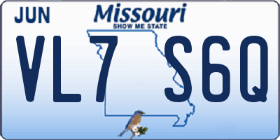 MO license plate VL7S6Q