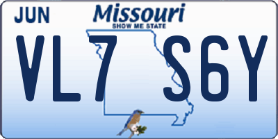 MO license plate VL7S6Y