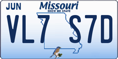 MO license plate VL7S7D