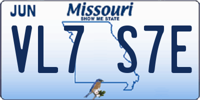 MO license plate VL7S7E