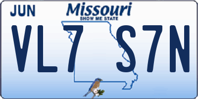 MO license plate VL7S7N