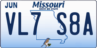 MO license plate VL7S8A