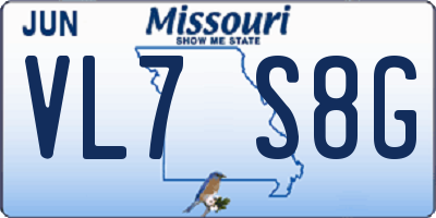 MO license plate VL7S8G