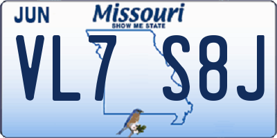 MO license plate VL7S8J