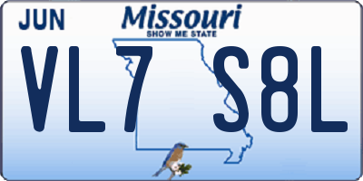 MO license plate VL7S8L