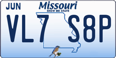 MO license plate VL7S8P
