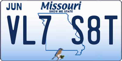 MO license plate VL7S8T