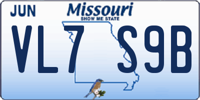 MO license plate VL7S9B