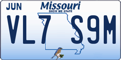 MO license plate VL7S9M