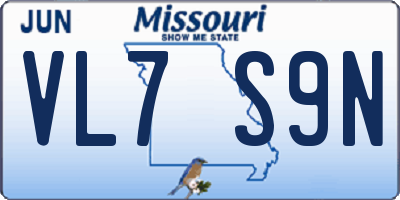 MO license plate VL7S9N