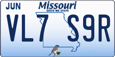 MO license plate VL7S9R