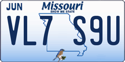MO license plate VL7S9U