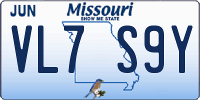 MO license plate VL7S9Y