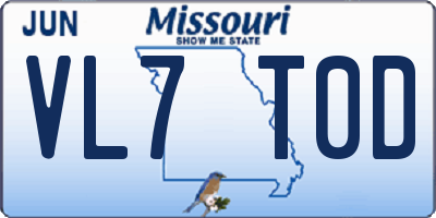 MO license plate VL7T0D