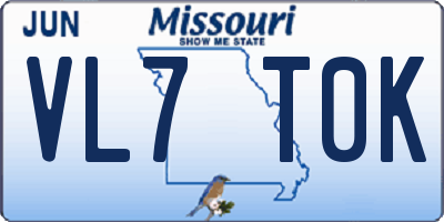 MO license plate VL7T0K