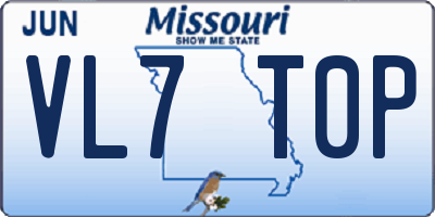 MO license plate VL7T0P
