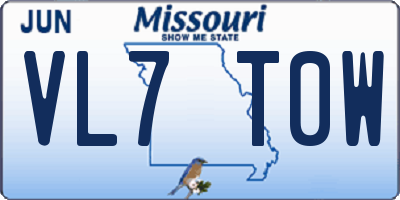 MO license plate VL7T0W