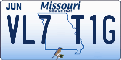 MO license plate VL7T1G