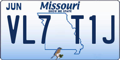 MO license plate VL7T1J