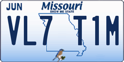MO license plate VL7T1M