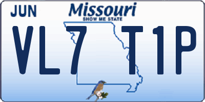 MO license plate VL7T1P