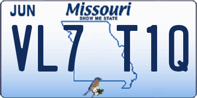 MO license plate VL7T1Q