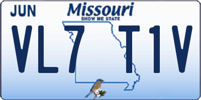 MO license plate VL7T1V