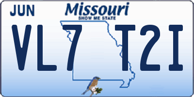 MO license plate VL7T2I