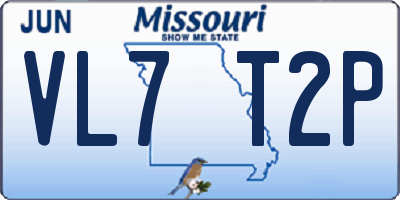 MO license plate VL7T2P
