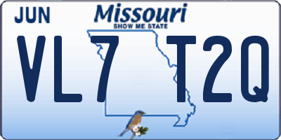 MO license plate VL7T2Q