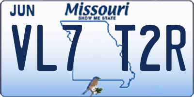 MO license plate VL7T2R
