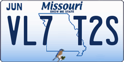 MO license plate VL7T2S