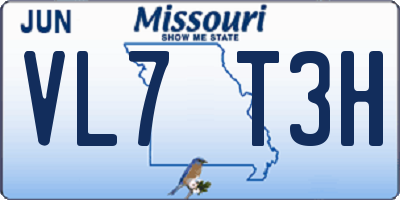 MO license plate VL7T3H