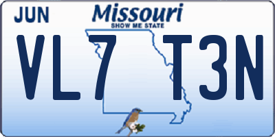MO license plate VL7T3N