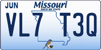 MO license plate VL7T3Q