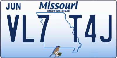 MO license plate VL7T4J